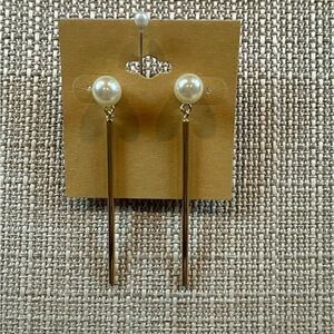 Gold Plated and Pearl Earrings, NEW